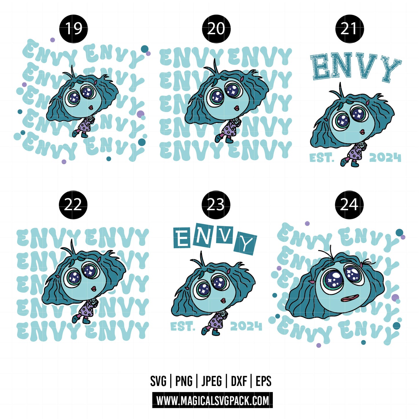 COD1528 - Inside Out patterns bundle, Disney clipart Svg, Png, Eps, Dxf, Jpeg, vector.