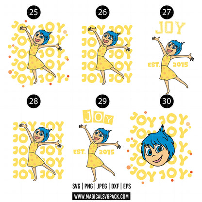 COD1528 - Inside Out patterns bundle, Disney clipart Svg, Png, Eps, Dxf, Jpeg, vector.