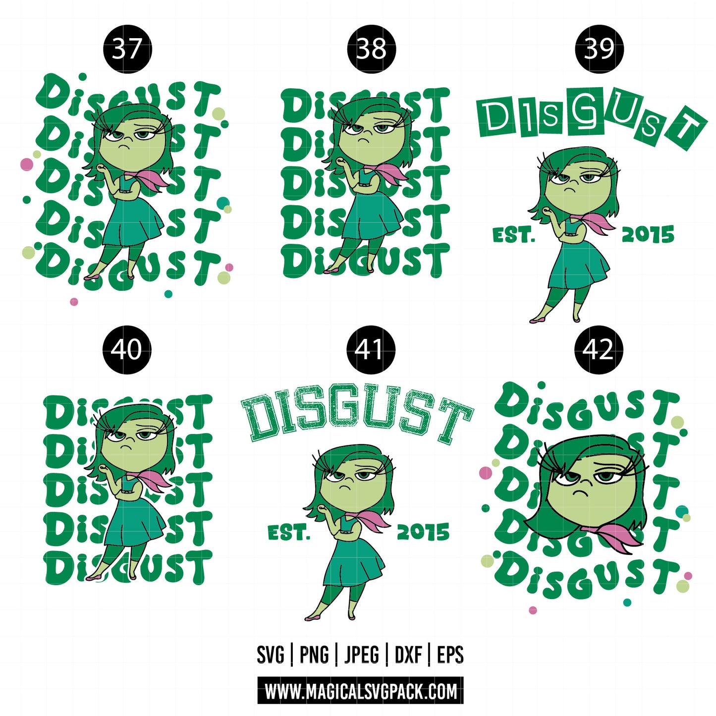 COD1528 - Inside Out patterns bundle, Disney clipart Svg, Png, Eps, Dxf, Jpeg, vector.