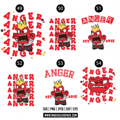 COD1528 - Inside Out patterns bundle, Disney clipart Svg, Png, Eps, Dxf, Jpeg, vector.