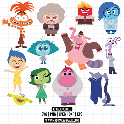 COD1534 - Inside Out bundle, Disney clipart Svg, Png, Eps, Dxf, Jpeg, vector.