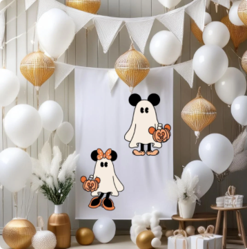 COD1554 - Mickey & Minnie Ghosts bundle, Disney Halloween clipart Svg, Png, Eps, Dxf, Jpeg, vector.