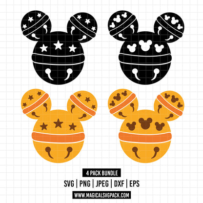 COD1574 - Disney jingle bells bundle, Disney Christmas clipart Svg, Png, Eps, Dxf, Jpeg, vector.