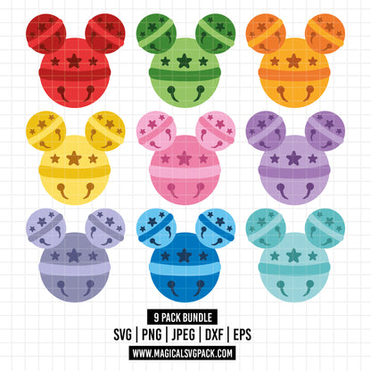 COD1575 - Disney jingle bells bundle, Disney Christmas clipart Svg, Png, Eps, Dxf, Jpeg, vector.