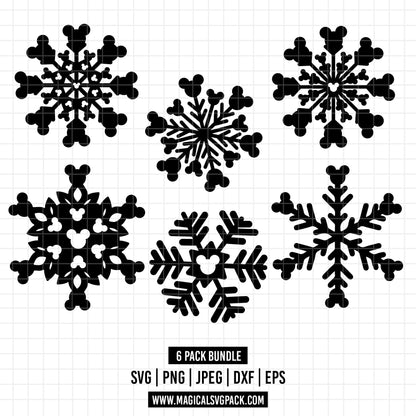COD1578 - Disney Snowflake bundle, Disney Christmas clipart Svg, Png, Eps, Dxf, Jpeg, vector.