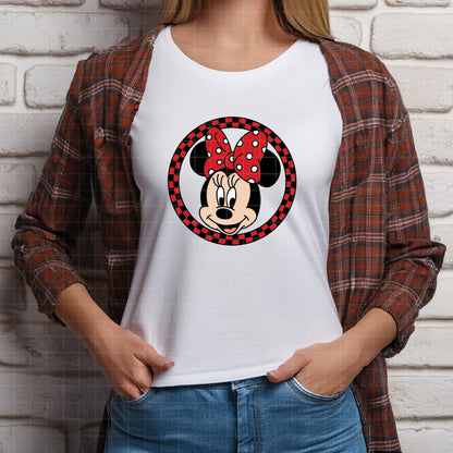 COD1591 - Minnie circle checkered bundle, Disney Classics clipart Svg, Png, Eps, Dxf, Jpeg, vector.