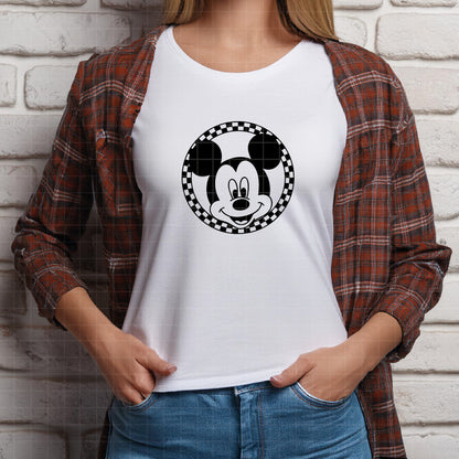 COD1601 - Mickey circle checkered bundle, Disney clipart Svg, Png, Eps, Dxf, Jpeg, vector.
