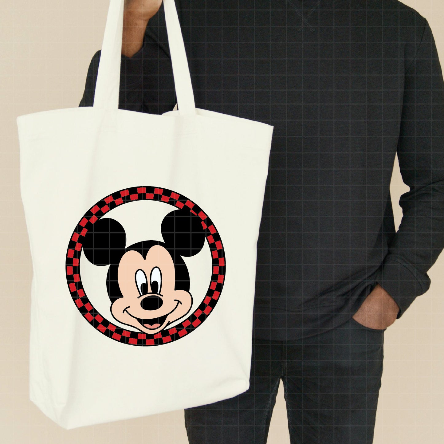 COD1601 - Mickey circle checkered bundle, Disney clipart Svg, Png, Eps, Dxf, Jpeg, vector.