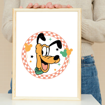 COD1615 - Pluto circle checkered bundle, Disney clipart Svg, Png, Eps, Dxf, Jpeg, vector.