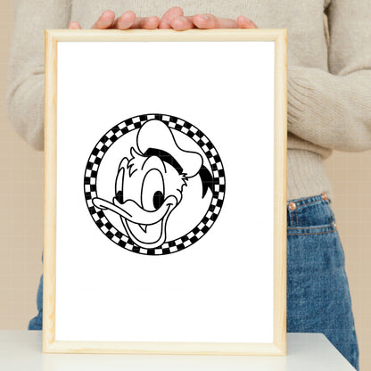 COD1629 - Donald circle checkered bundle, Disney Classics clipart Svg, Png, Eps, Dxf, Jpeg, vector.