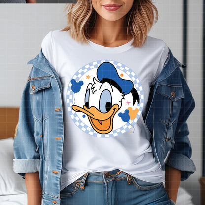 COD1629 - Donald circle checkered bundle, Disney Classics clipart Svg, Png, Eps, Dxf, Jpeg, vector.