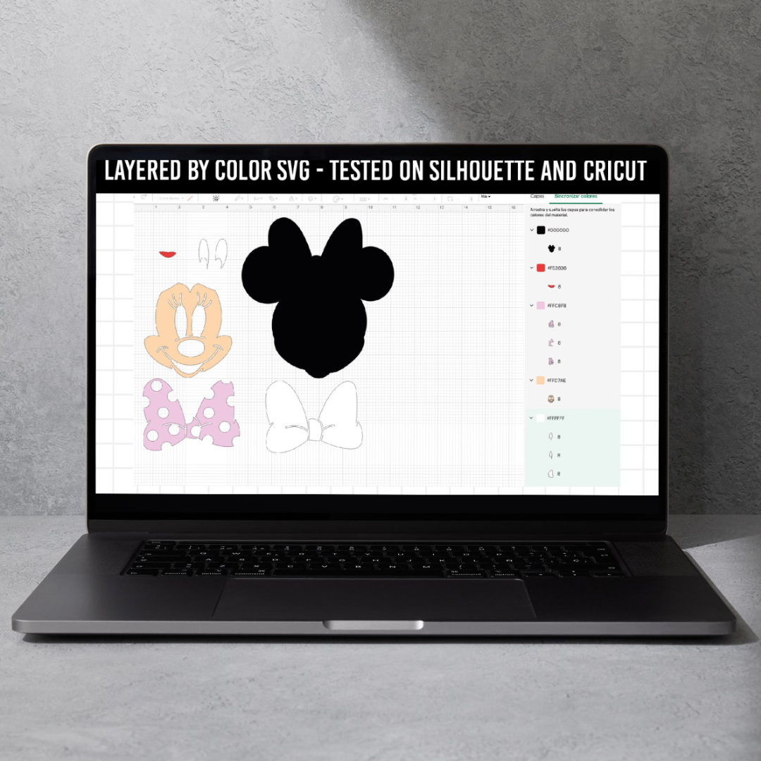 COD1642 - Minnie Layered bundle, Disney Classics clipart Svg, Png, Eps, Dxf, Jpeg, vector.