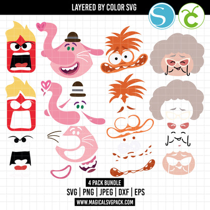 COD1643 - Inside Out Layered bundle, Disney clipart Svg, Png, Eps, Dxf, Jpeg, vector.