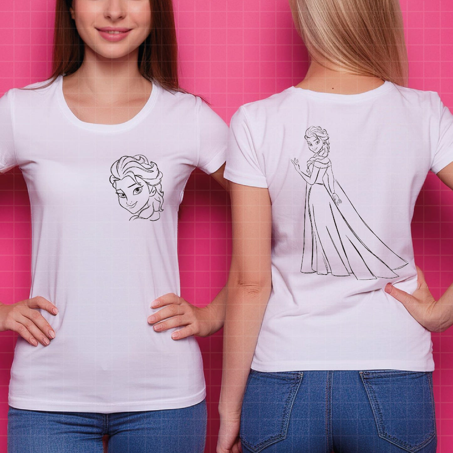 COD1657 - Princess Elsa Sketch bundle, Disney princess clipart PNG.