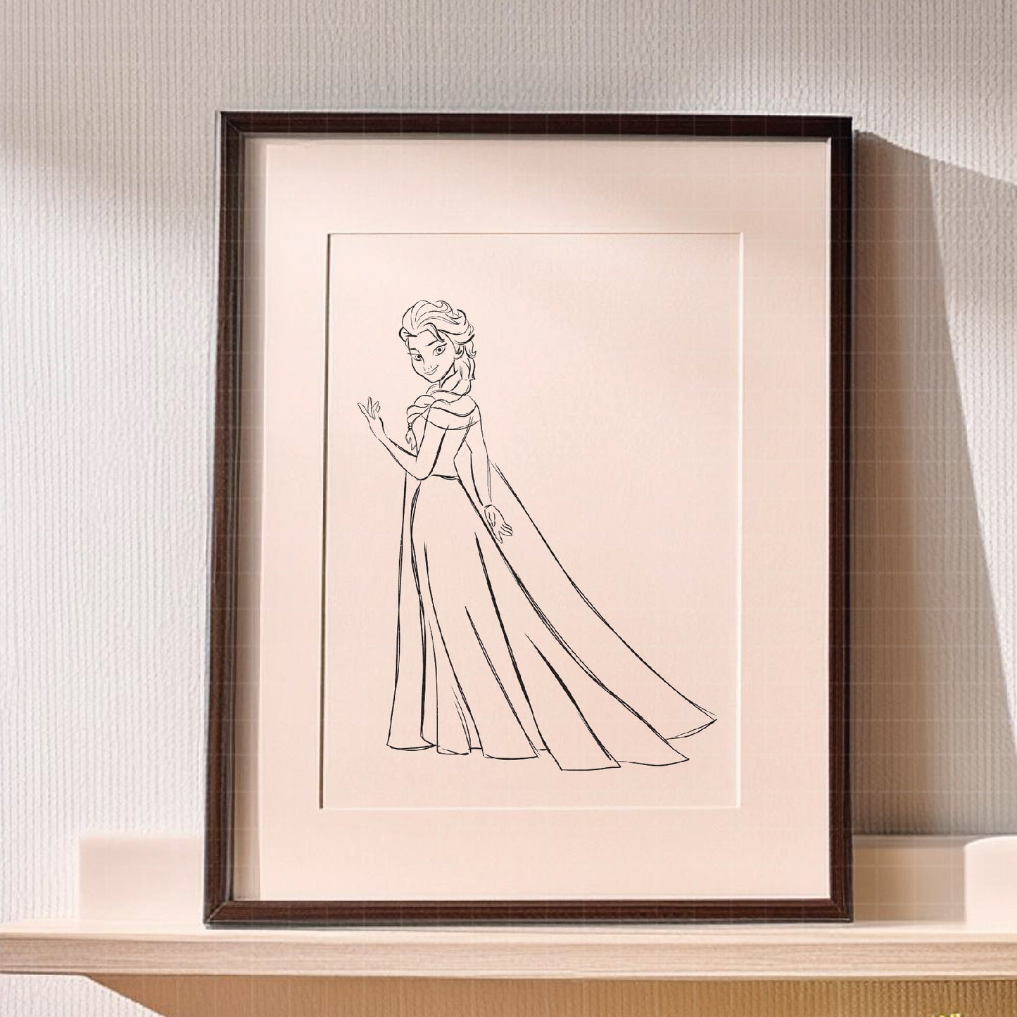 COD1657 - Princess Elsa Sketch bundle, Disney princess clipart PNG.