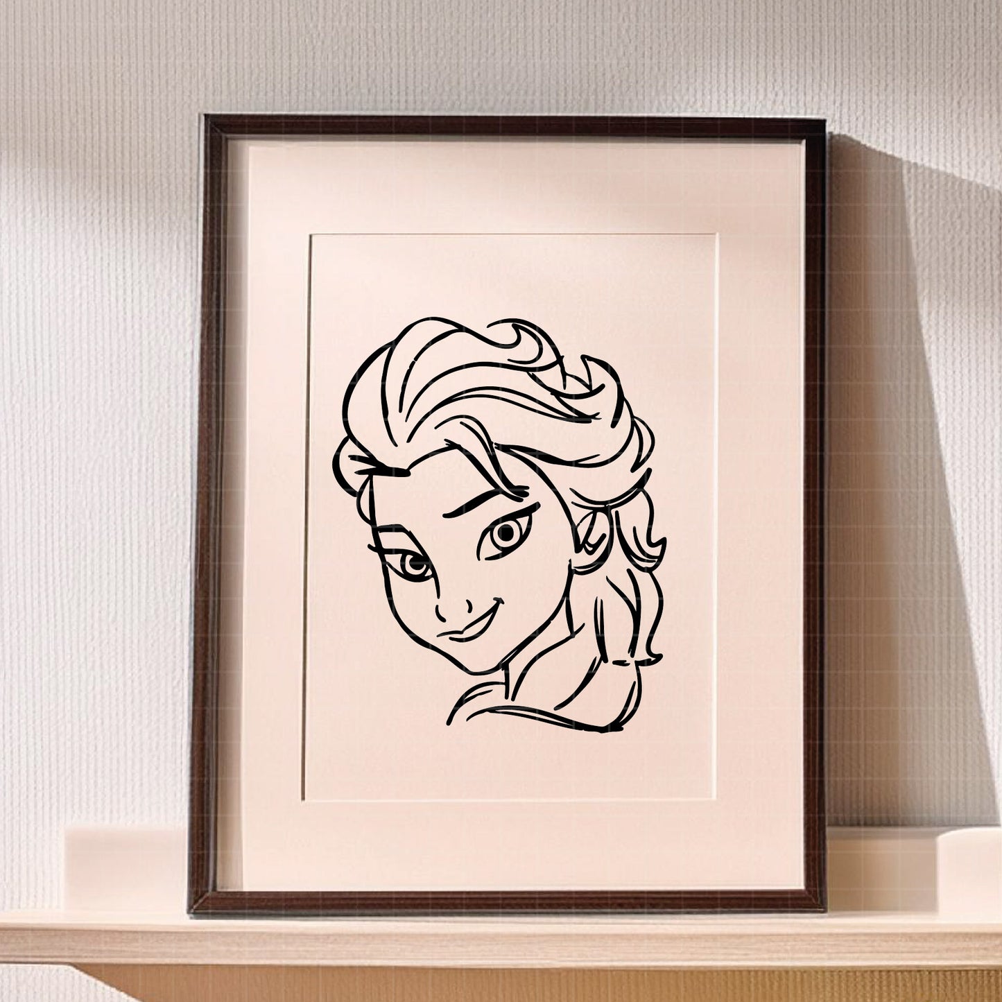 COD1658 - Princess Elsa Line art bundle, Disney princess clipart Svg, Png, Eps, Dxf, Jpeg, vector.
