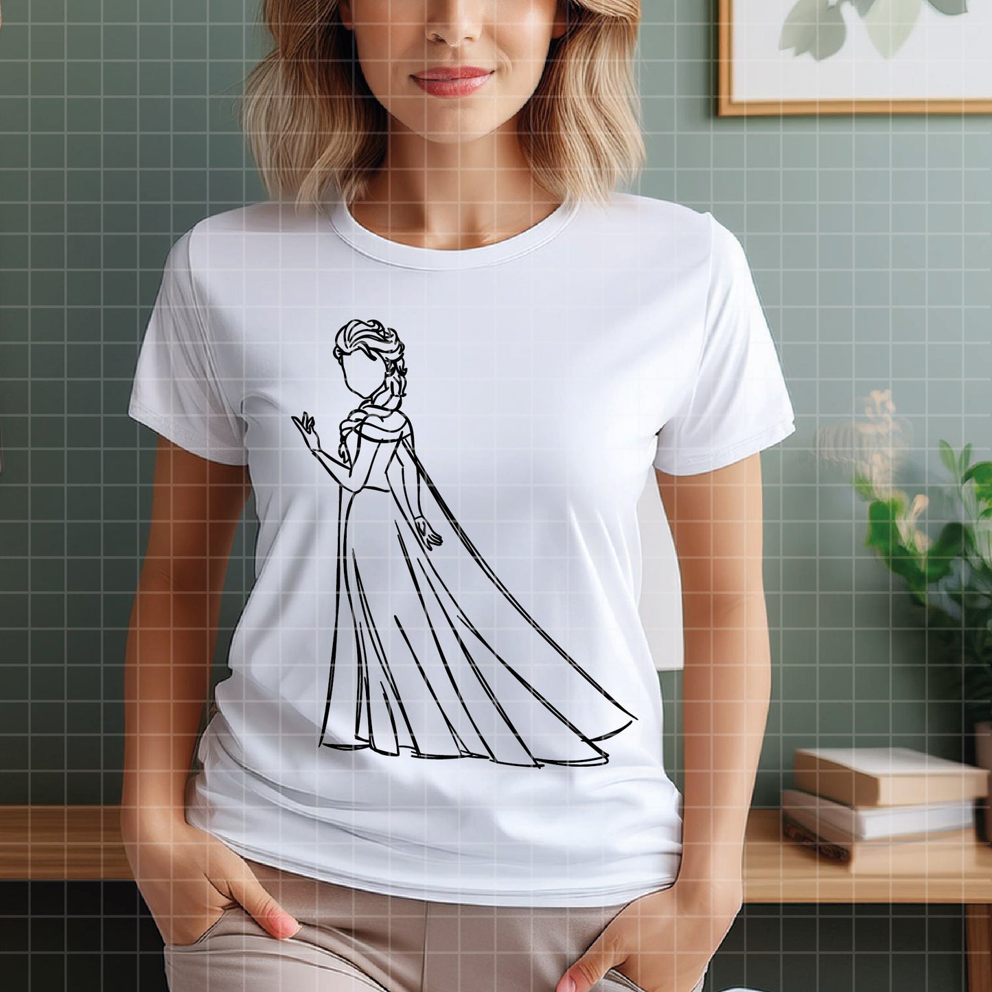 COD1659 - Princess Elsa outline bundle, Disney princess clipart Svg, Png, Eps, Dxf, Jpeg, vector.