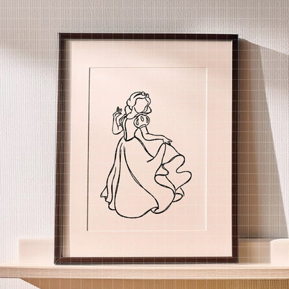 COD1661 - Princess Snow White outline bundle, Disney princess clipart Svg, Png, Eps, Dxf, Jpeg, vector.