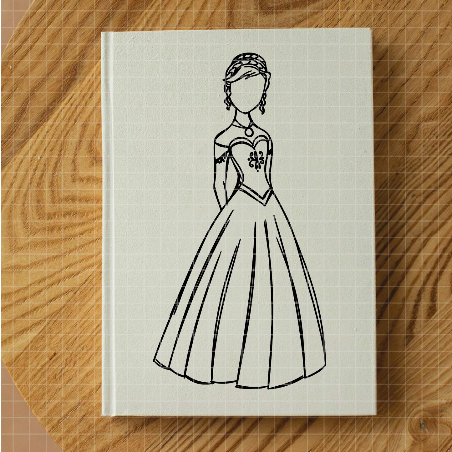 COD1663 - Princess Anna outline bundle, Disney princess clipart Svg, Png, Eps, Dxf, Jpeg, vector.