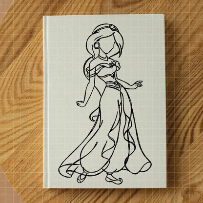 COD1666 - Princess Jasmine outline bundle, Disney princess clipart Svg, Png, Eps, Dxf, Jpeg, vector.