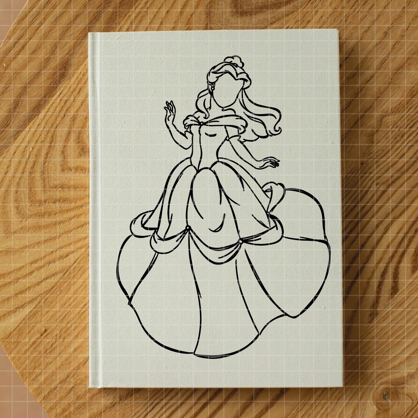 COD1667 - Princess Belle outline bundle, Disney princess clipart Svg, Png, Eps, Dxf, Jpeg, vector.