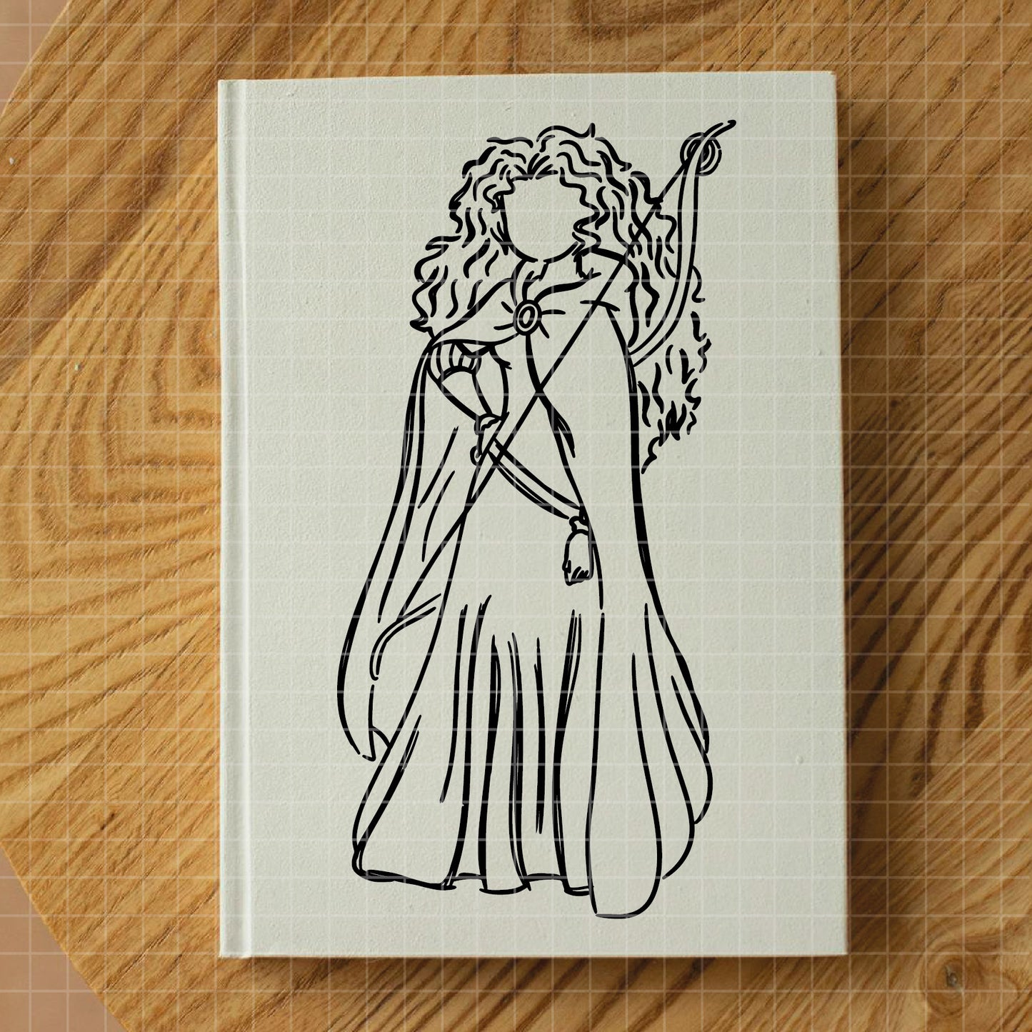 COD1668 - Princess Merida outline bundle, Disney princess clipart Svg, Png, Eps, Dxf, Jpeg, vector.