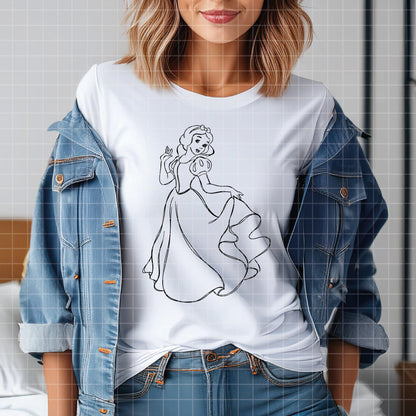 COD1673 - Disney Princess line art bundle, Disney princess clipart Svg, Png, Eps, Dxf, Jpeg, vector.