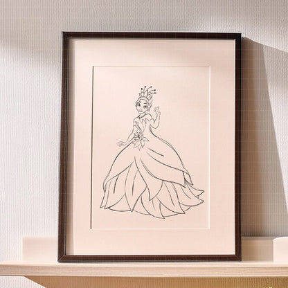 COD1676 - Princess Tiana Sketch bundle, Disney princess clipart PNG.