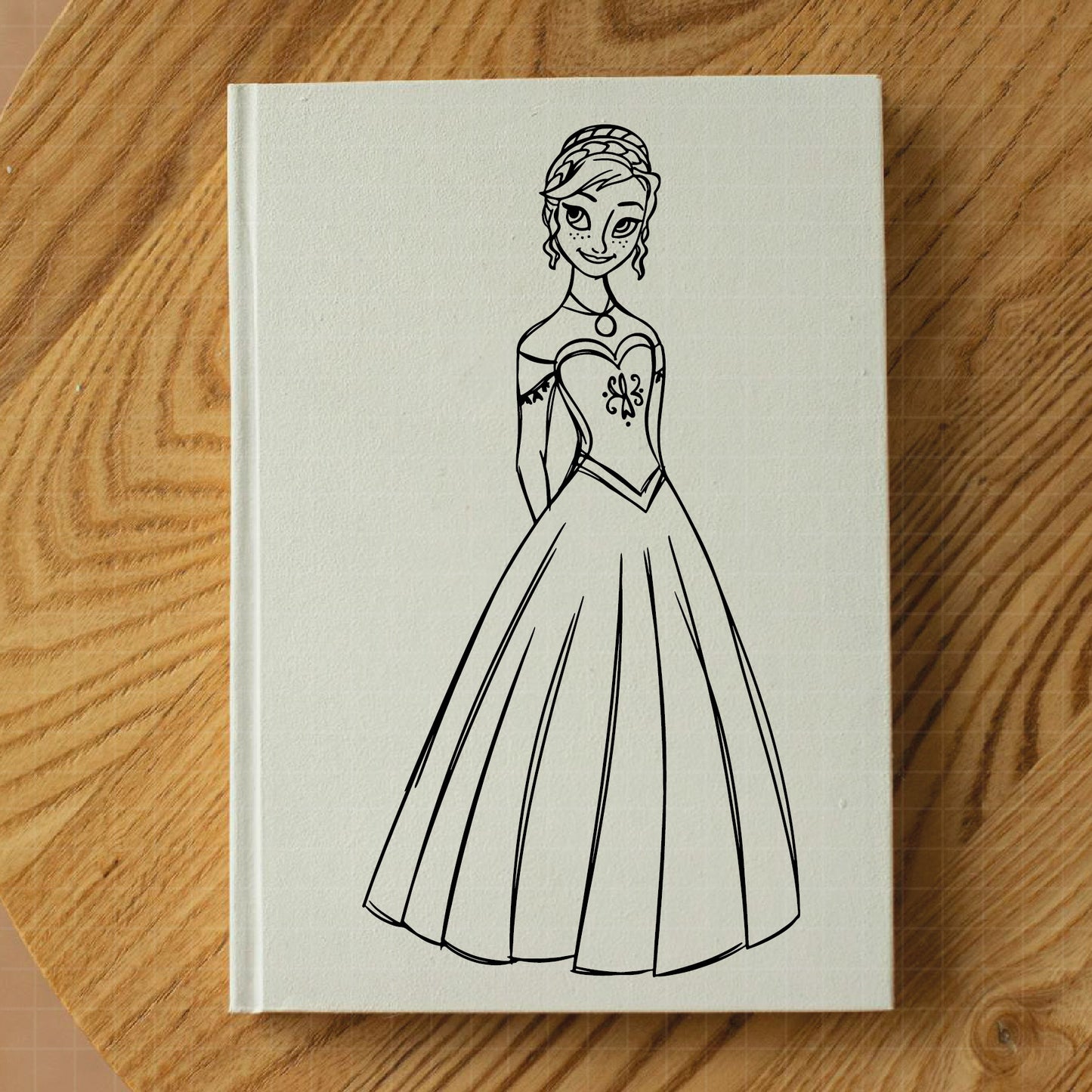 COD1683 - Princess Anna Sketch bundle, Disney princess clipart Svg, Png, Eps, Dxf, Jpeg, vector.