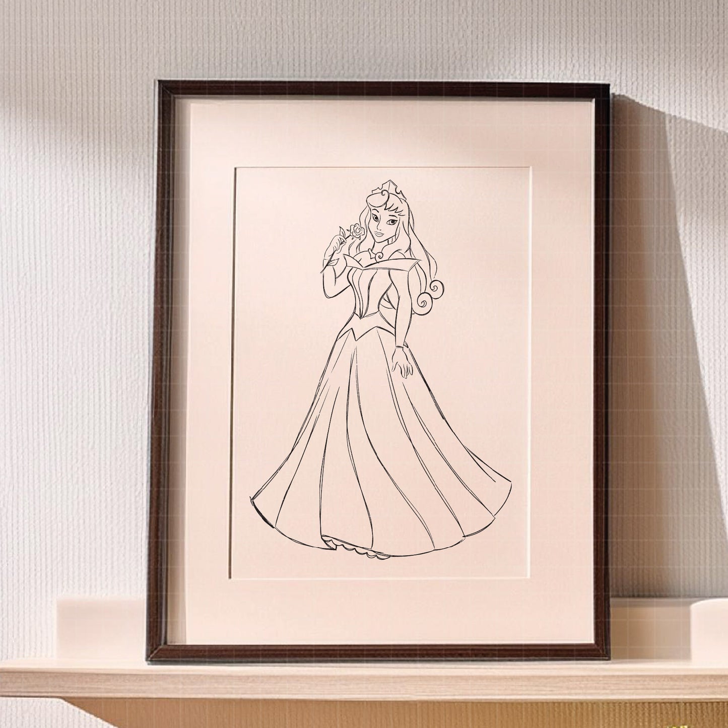 COD1686 - Princess Aurora Sketch bundle, Disney princess clipart PNG.