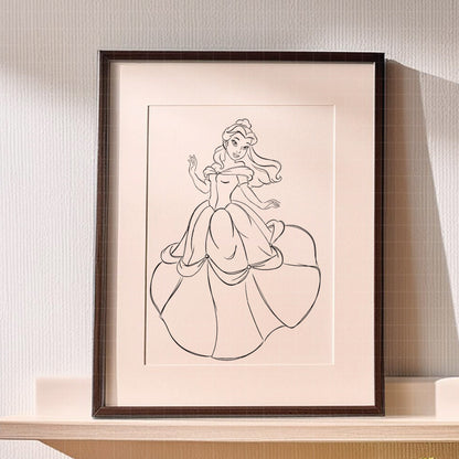 COD1690 - Princess Belle Sketch bundle, Disney princess clipart PNG.