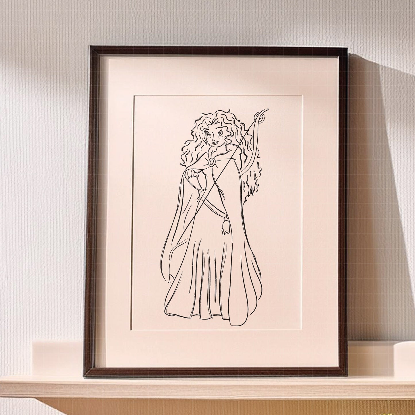 COD1692 - Princess Merida Sketch bundle, Disney princess clipart PNG.