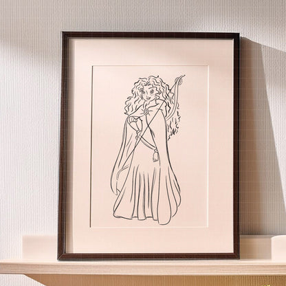 COD1692 - Princess Merida Sketch bundle, Disney princess clipart PNG.