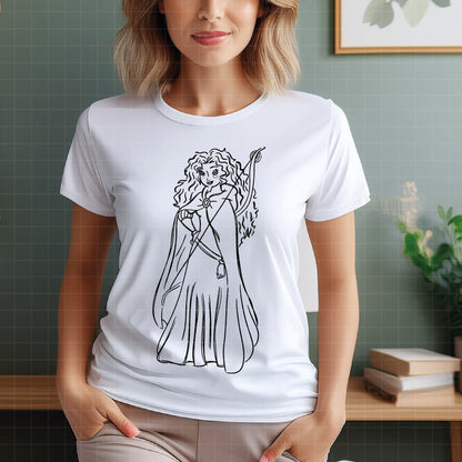 COD1693 - Princess Merida Sketch bundle, Disney princess clipart Svg, Png, Eps, Dxf, Jpeg, vector.