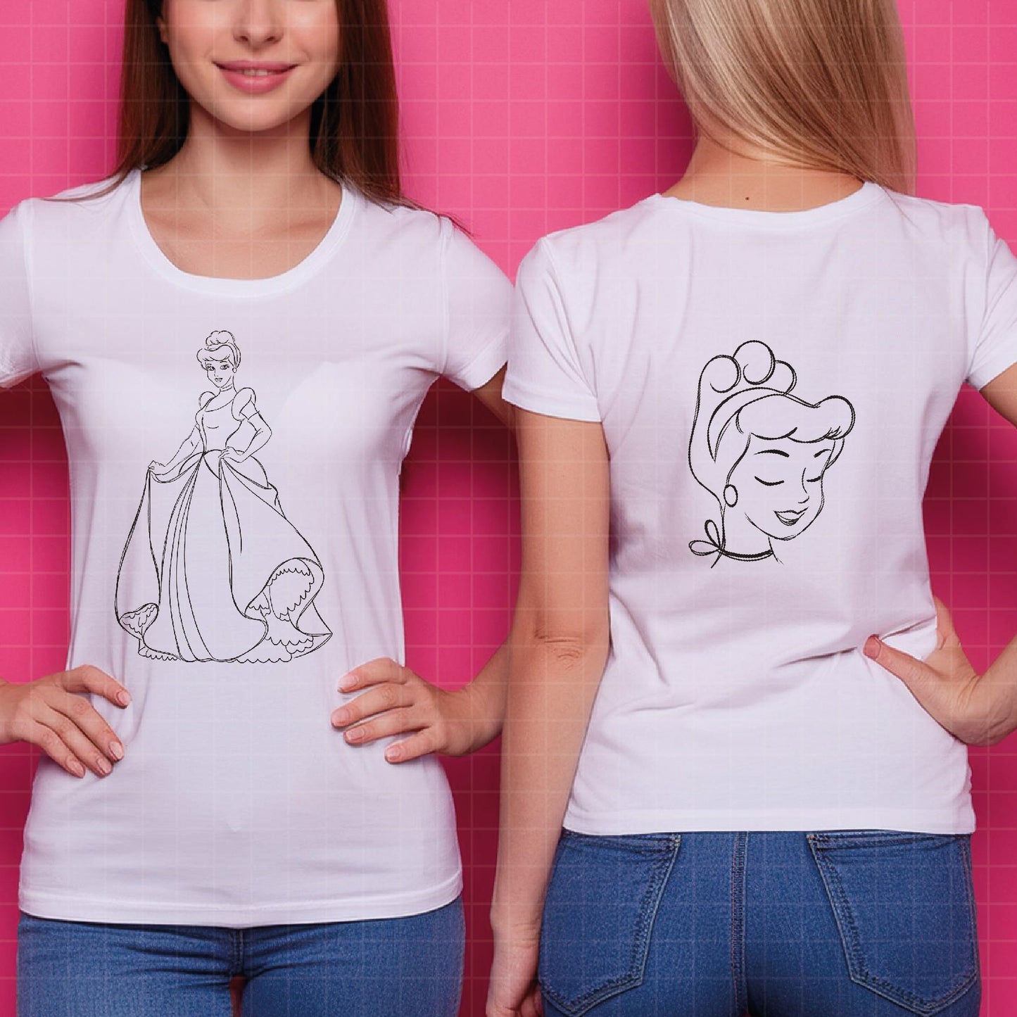 COD1694 - Princess Cinderella Sketch bundle, Disney princess clipart PNG.