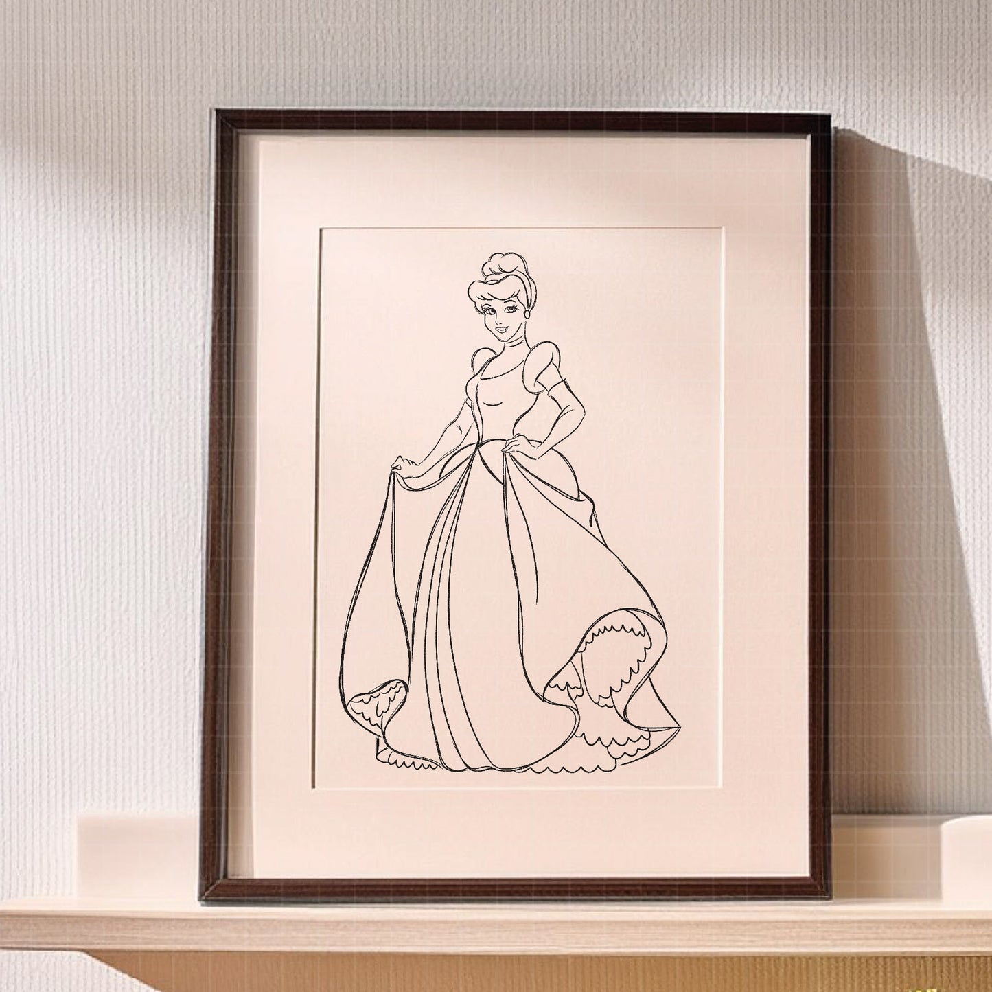 COD1694 - Princess Cinderella Sketch bundle, Disney princess clipart PNG.