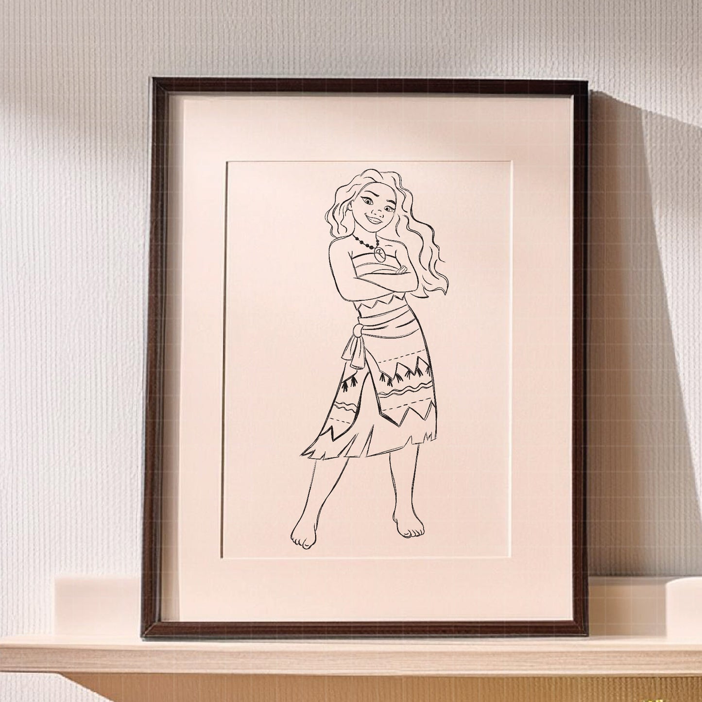 COD1696 - Princess Moana Sketch bundle, Disney princess clipart PNG.