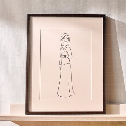 COD1698 - Princess Mulan Sketch bundle, Disney princess clipart PNG.