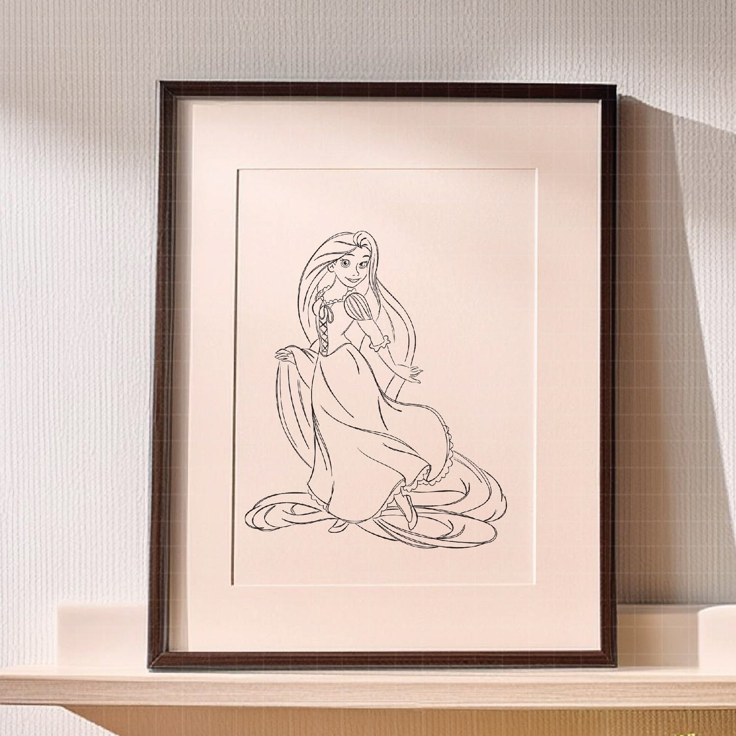 COD1700 - Princess Rapunzel Sketch bundle, Disney princess clipart PNG.