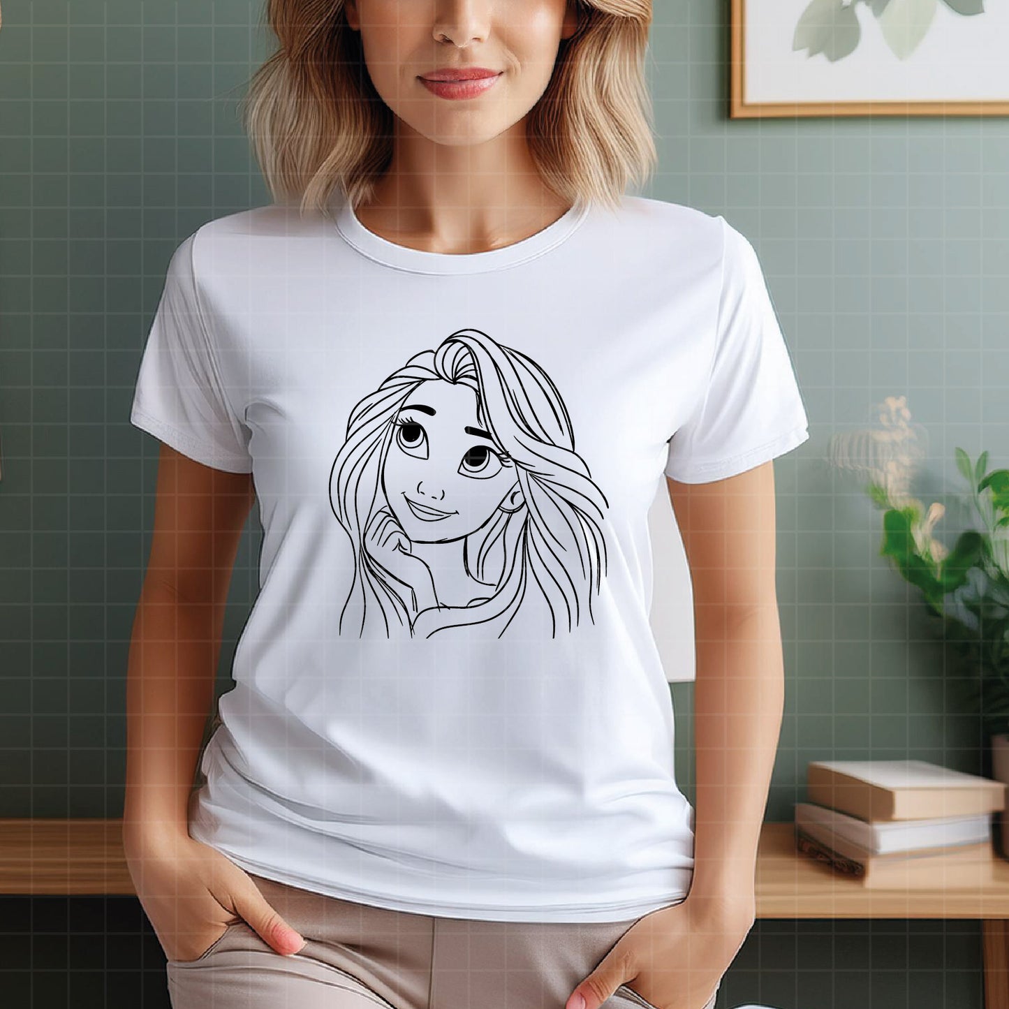 COD1701 - Princess Rapunzel Sketch bundle, Disney princess clipart Svg, Png, Eps, Dxf, Jpeg, vector.