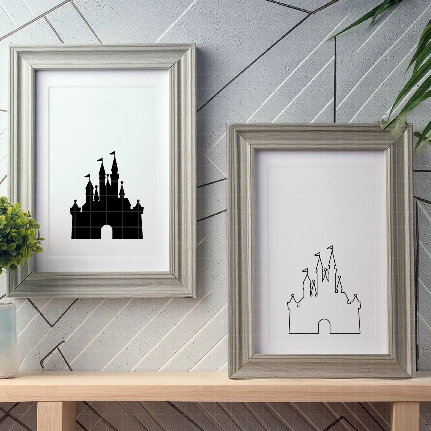 COD1717 - Disney Castle Silhouettes bundle, Disneyland clipart Svg, Png, Eps, Dxf, Jpeg, vector.