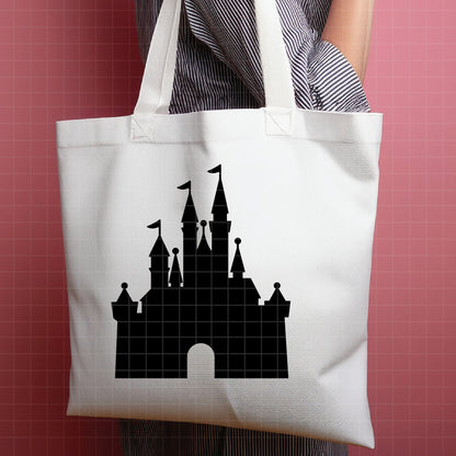 COD1717 - Disney Castle Silhouettes bundle, Disneyland clipart Svg, Png, Eps, Dxf, Jpeg, vector.