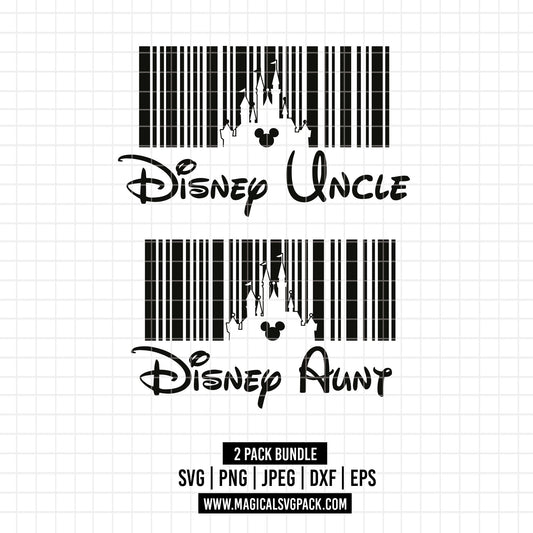 COD1719 - Disney barcode bundle, Disney trips clipart Svg, Png, Eps, Dxf, Jpeg, vector.