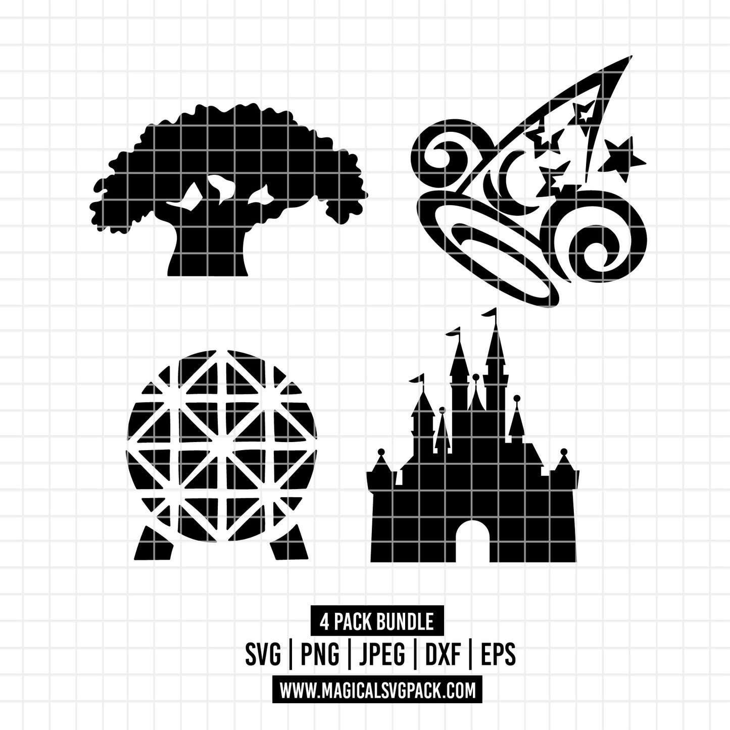 COD1745 - Disneyland icons bundle, Disney trips clipart Svg, Png, Eps, Dxf, Jpeg, vector.