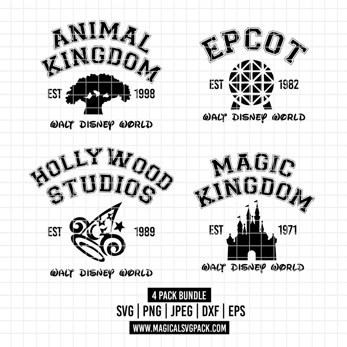 COD1747 - Disney parks bundle, Disney trips clipart Svg, Png, Eps, Dxf, Jpeg, vector.