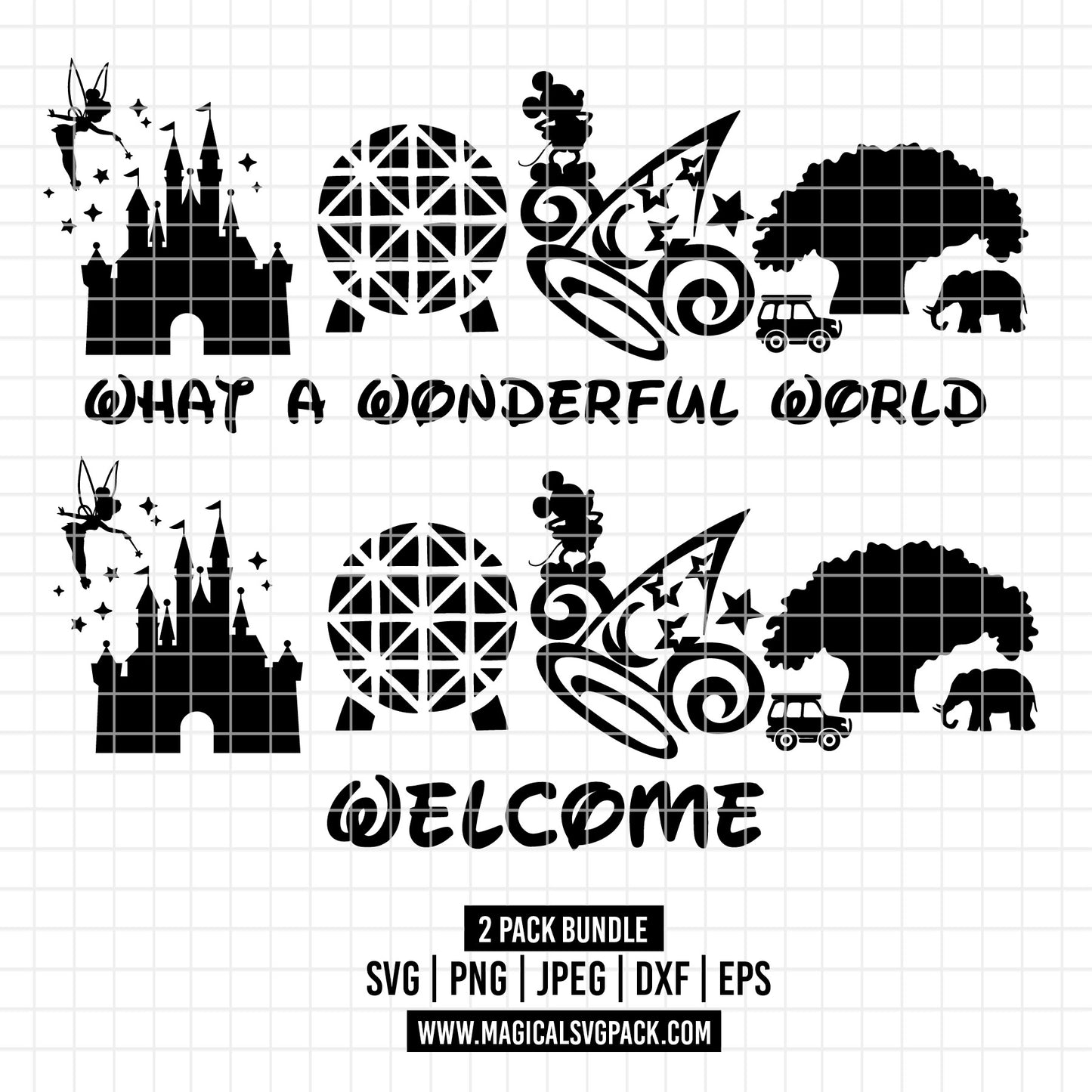 COD1749 - Disney Parks bundle, Disney trips clipart Svg, Png, Eps, Dxf, Jpeg, vector.