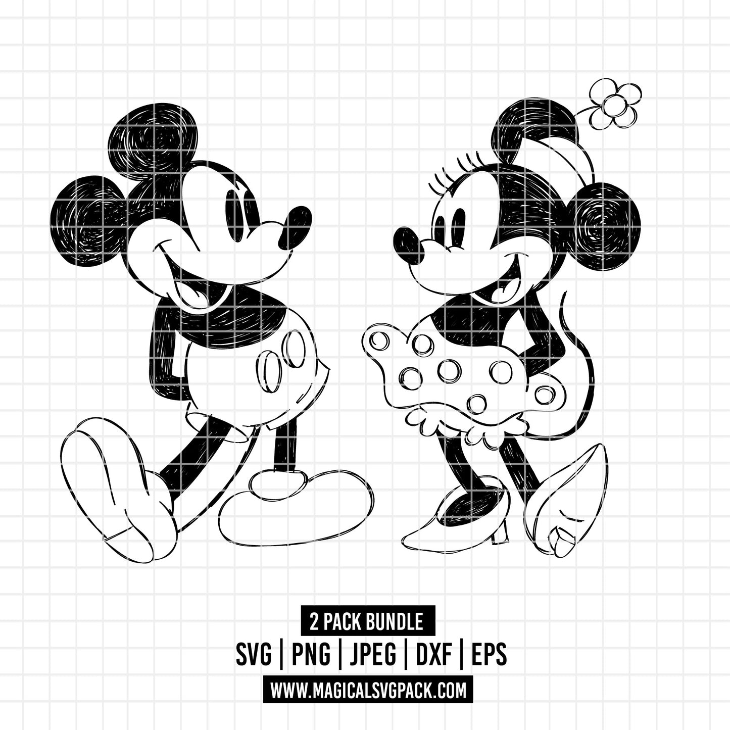 COD1762 - Mickey & Minnie loving bundle, Disney Valentine's day clipart Svg, Png, Eps, Dxf, Jpeg, vector.