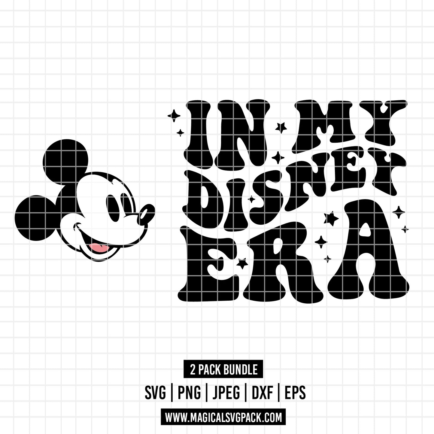 COD1777 - Mickey in my Disney Era bundle, Disney clipart Svg, Png, Eps, Dxf, Jpeg, vector.