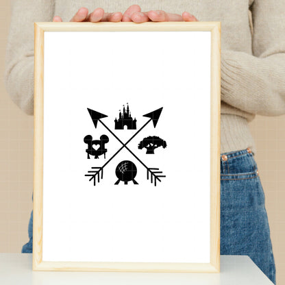 COD1804 - Disney trips icons bundle, Disney Magic Kingdom clipart Svg, Png, Eps, Dxf, Jpeg, vector.