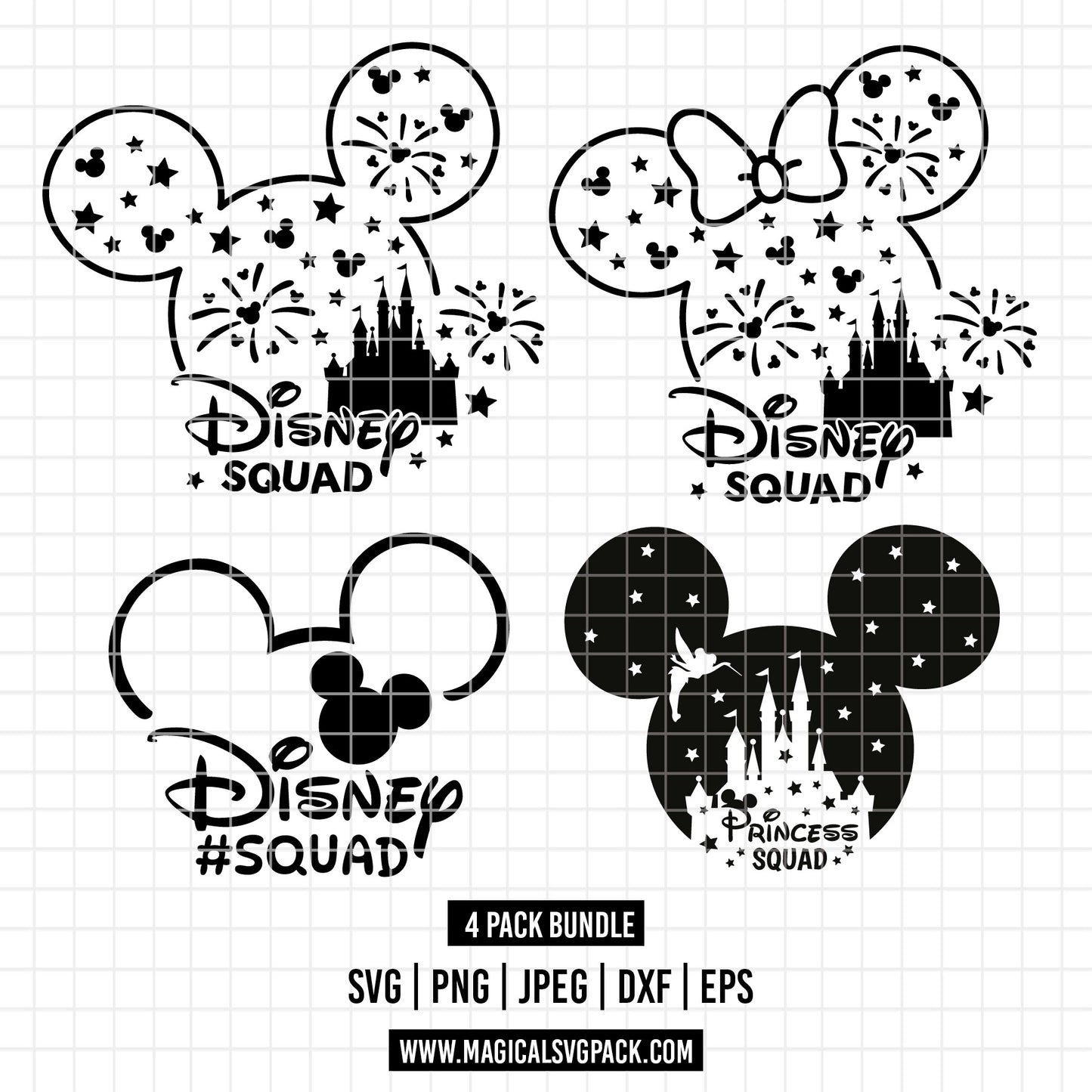 COD1806 - Disney Squad trips bundle, Disney trips clipart Svg, Png, Eps, Dxf, Jpeg, vector.